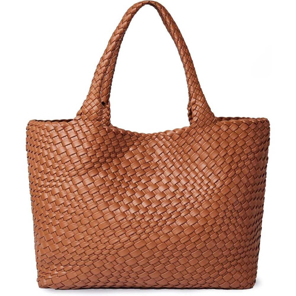 Fashionable Vegan Leather Woven Bag - Perfect Size For Travel & Daily Essentials